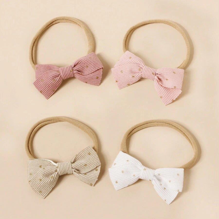 Baby 4 Piece Bow Headband Set