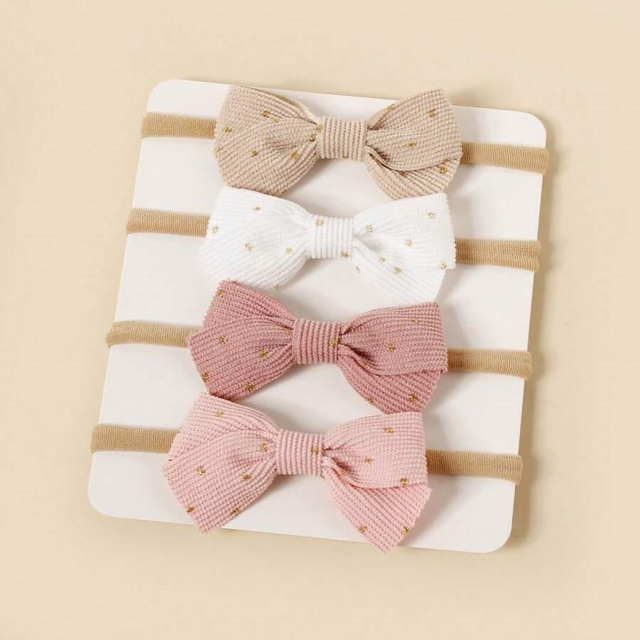 Baby 4 Piece Bow Headband Set