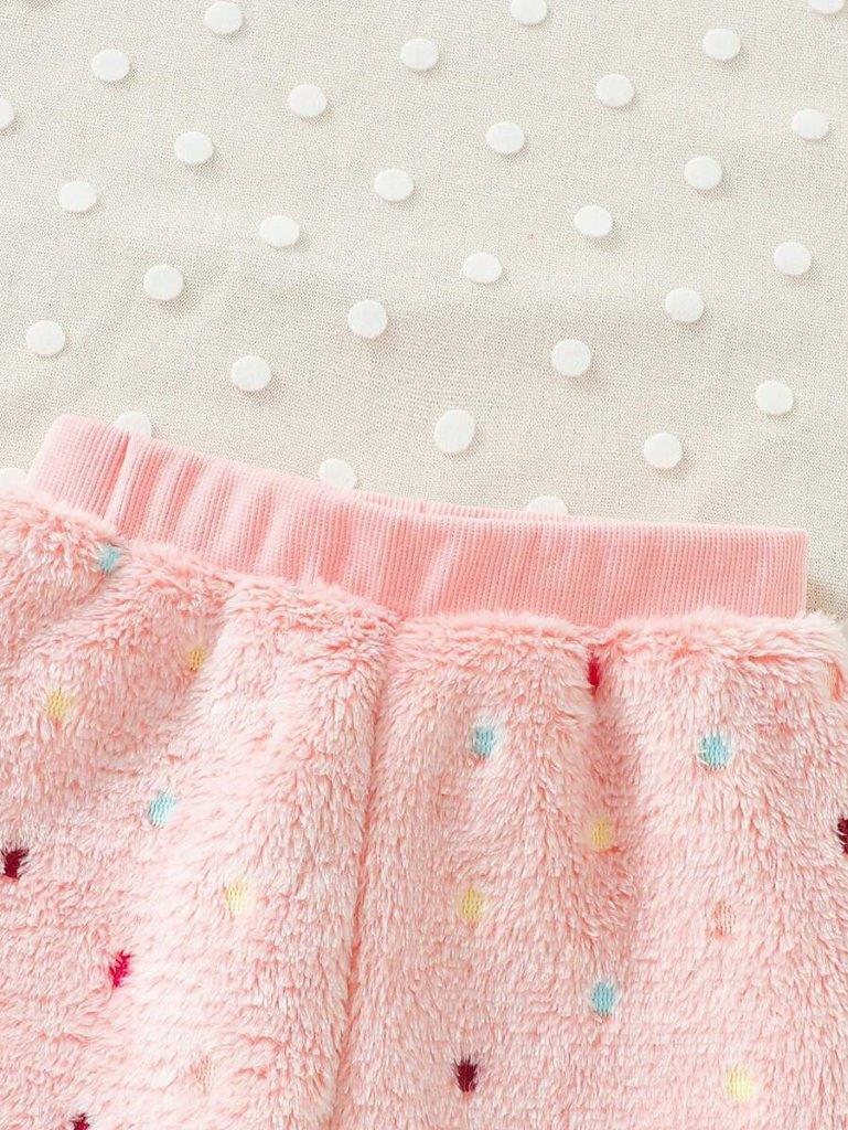 Baby Pink Polka Dot Pullover And Pants Set