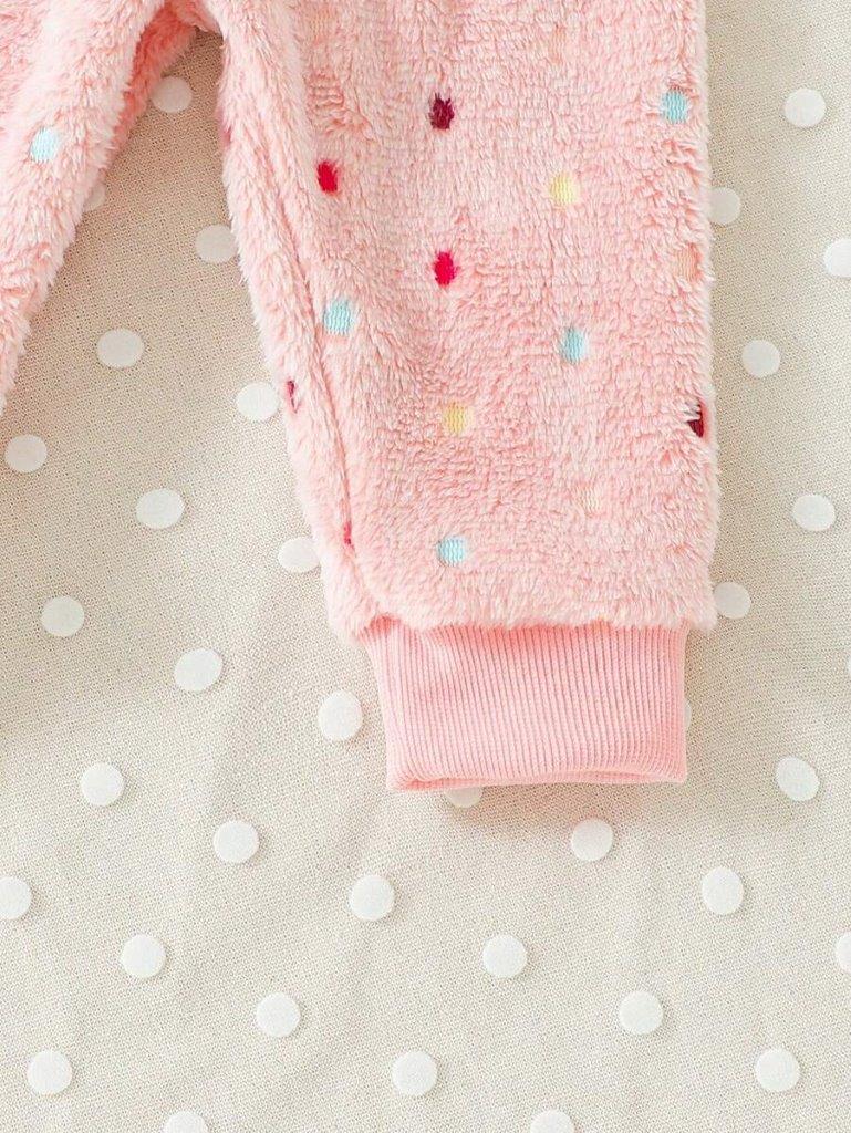 Baby Pink Polka Dot Pullover And Pants Set