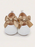 Baby White Gold Bow Flats