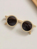 Kids Unisex Foldable Sunglasses With Case Beige