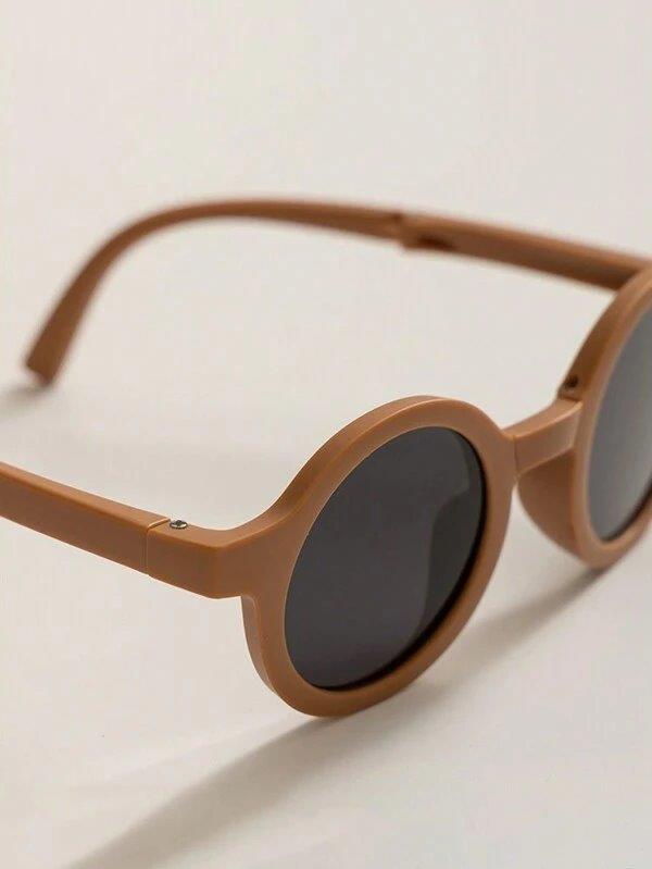 Kids Unisex Foldable Sunglasses With Case Brown