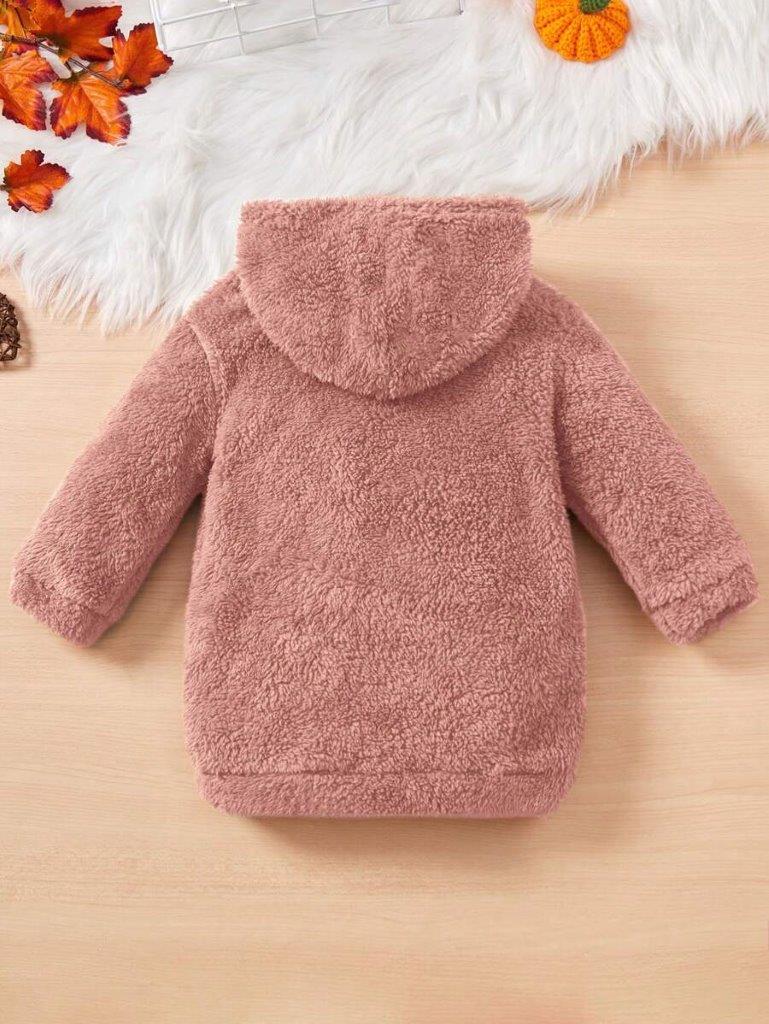 Baby Pink Teddy Long Hoodie