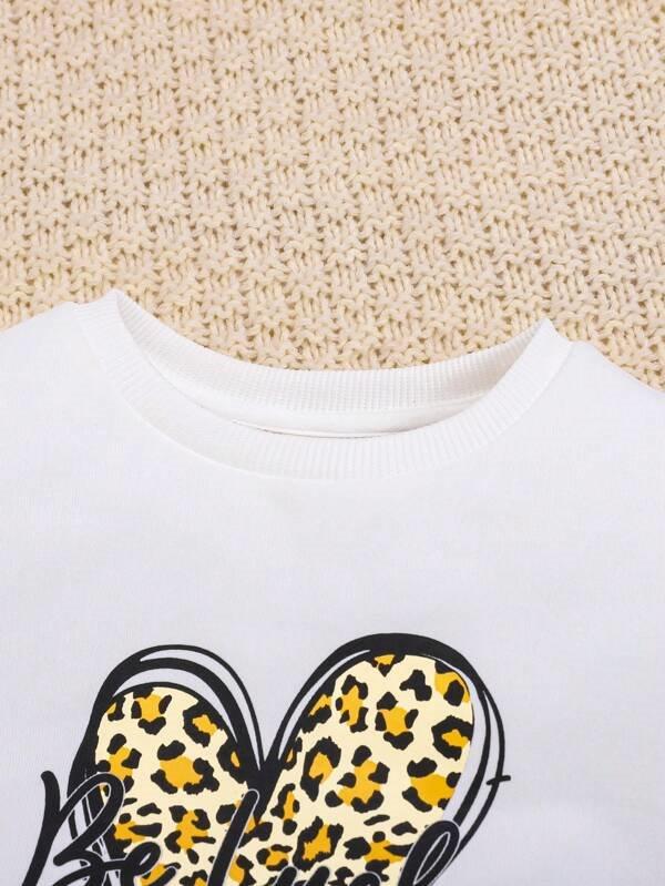 Toddler Girls Leopard Print Pullover And Pants Set
