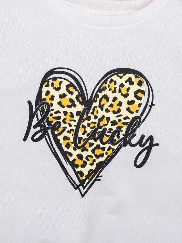 Toddler Girls Leopard Print Pullover And Pants Set