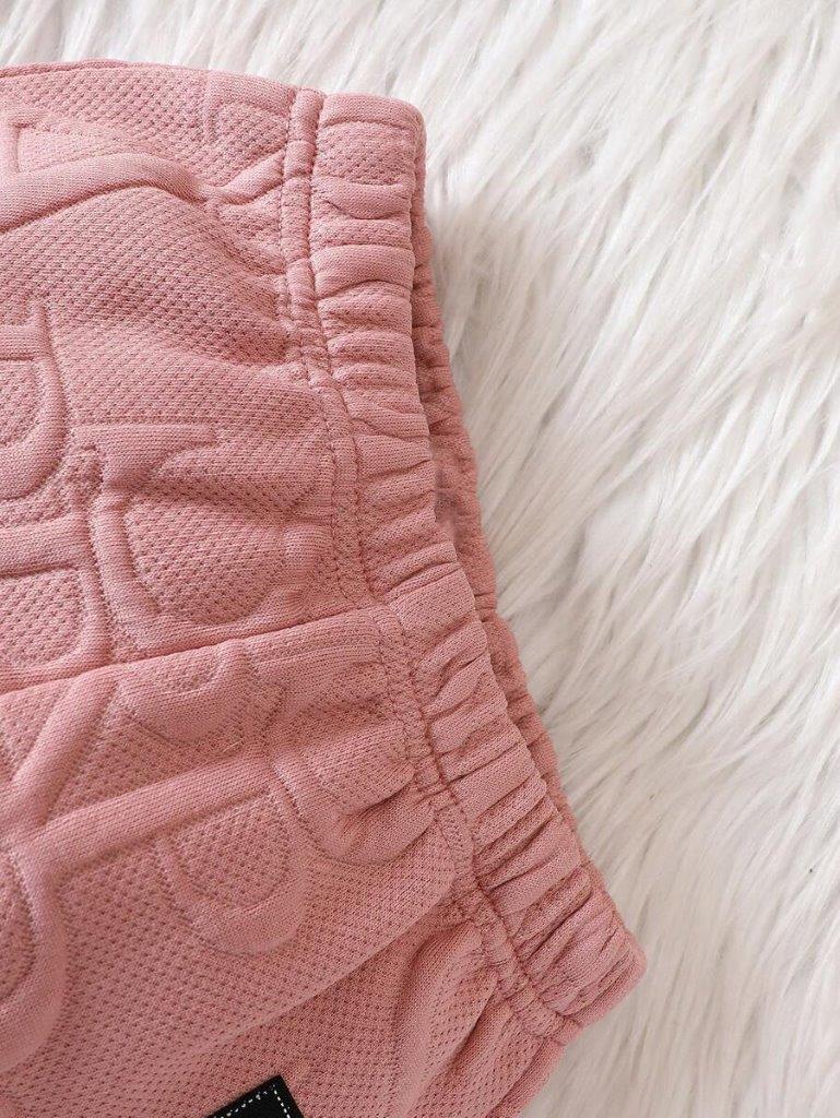 Baby Letter Embossed Sweatshirt And Pants Set