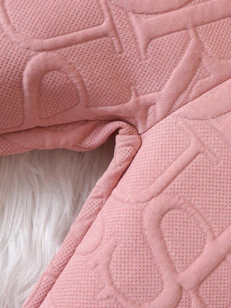 Baby Letter Embossed Sweatshirt And Pants Set