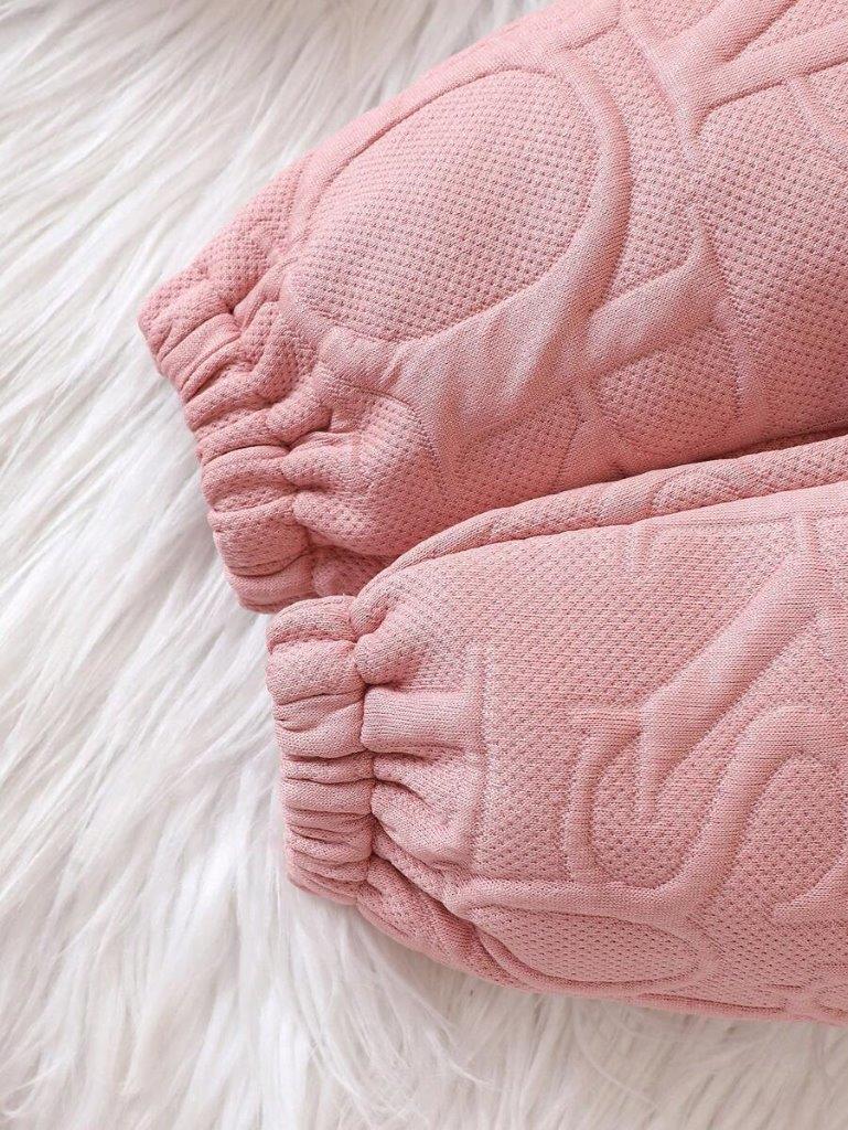 Baby Letter Embossed Sweatshirt And Pants Set