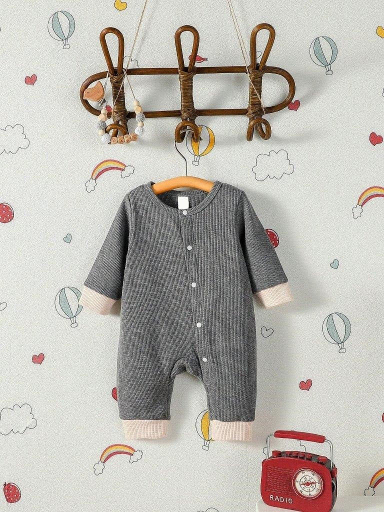 Baby Textured Jumpsuit Grey