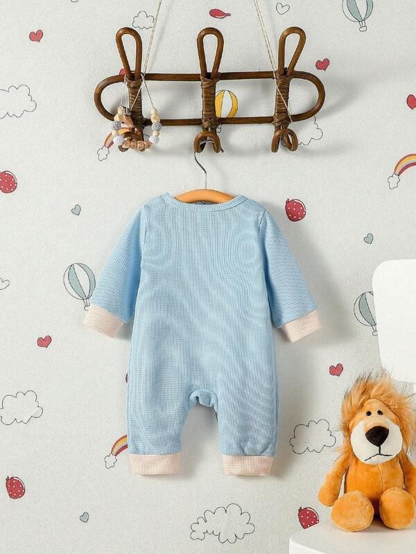 Baby Textured Jumpsuit Blue