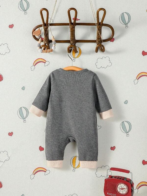Baby Textured Jumpsuit Grey