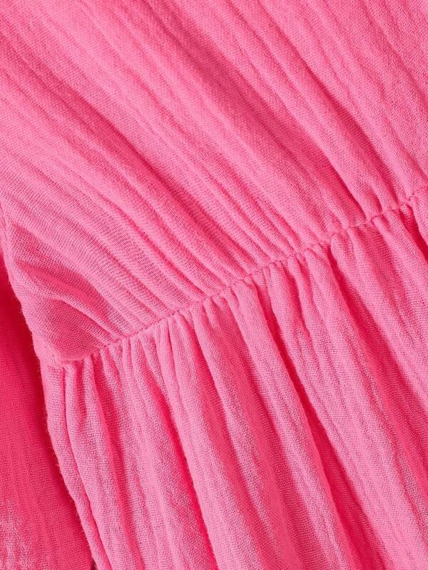 Baby Button Ruffle Trim Romper