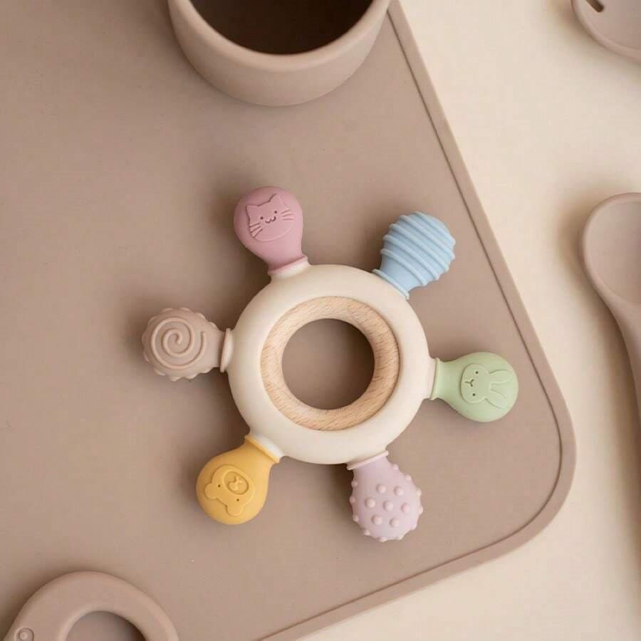 Baby Easy Clean Silicone Teether Multi Colour