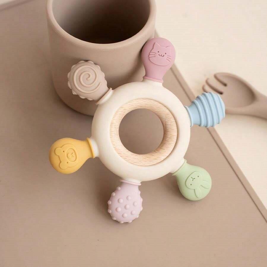 Baby Easy Clean Silicone Teether Multi Colour