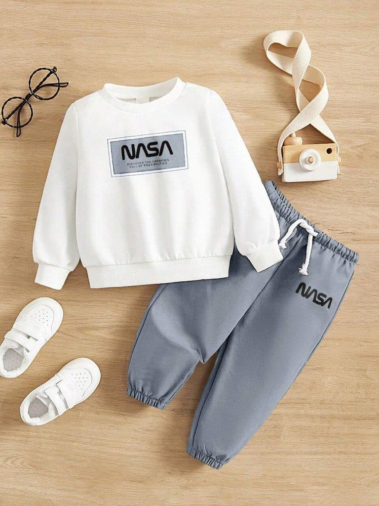 Baby Letter Graphic 2 Piece Set Blue
