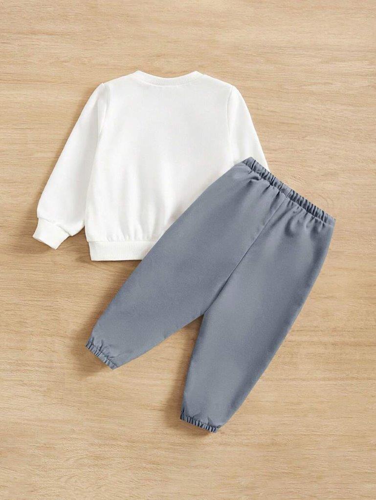 Baby Letter Graphic 2 Piece Set Blue