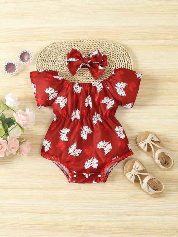 Baby Bow Bodysuit Set