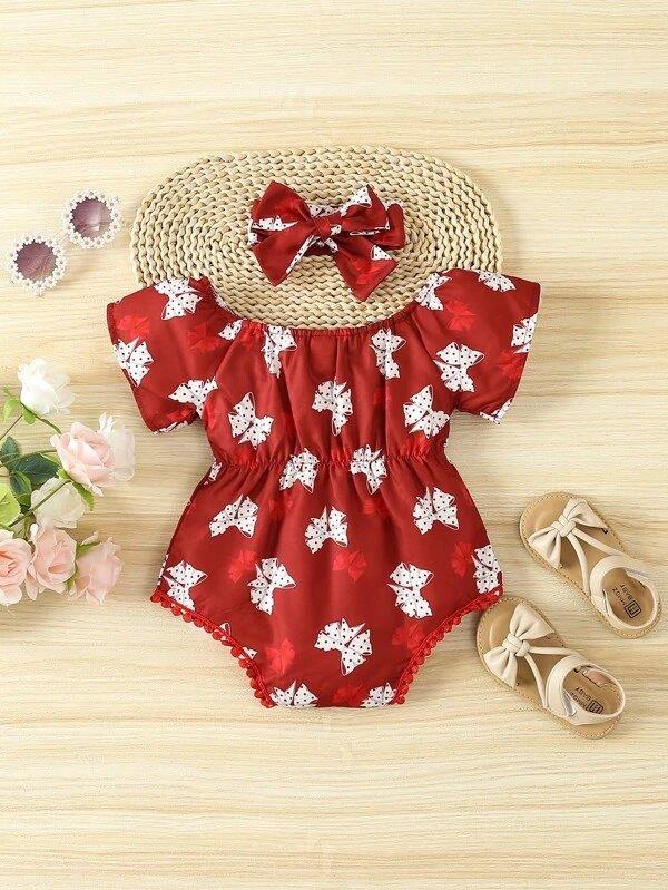 Baby Bow Bodysuit Set