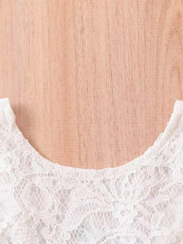 Baby Lace Mesh Bodysuit Dress Purple