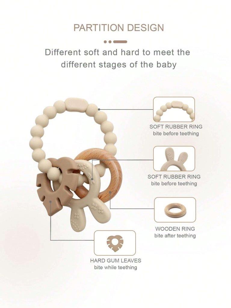 Baby Silicone Teether Brown Beige