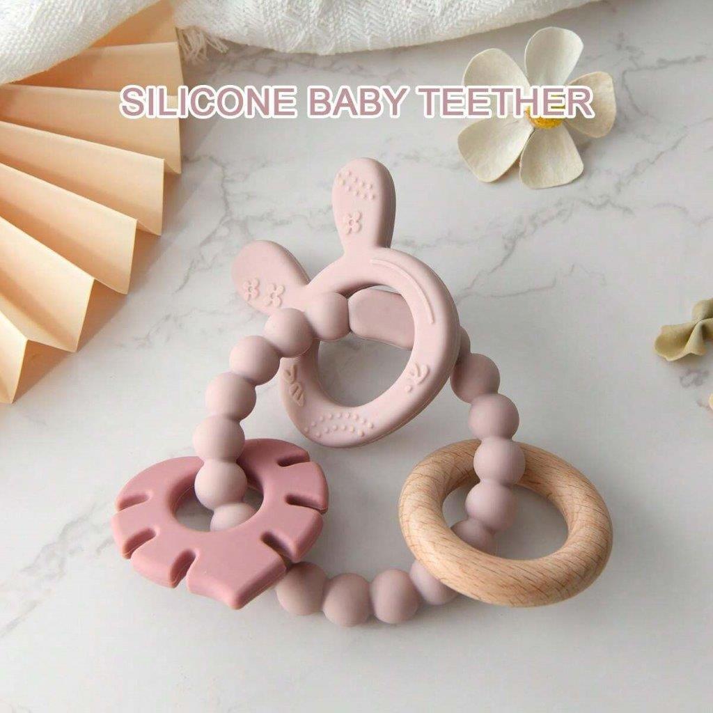 Baby Silicone Teether Pink