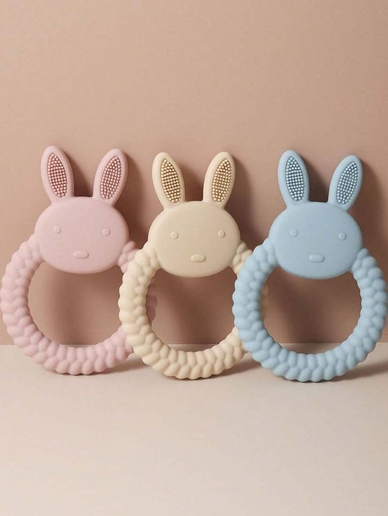 Baby Rabbit Ears Silicone Teether Beige