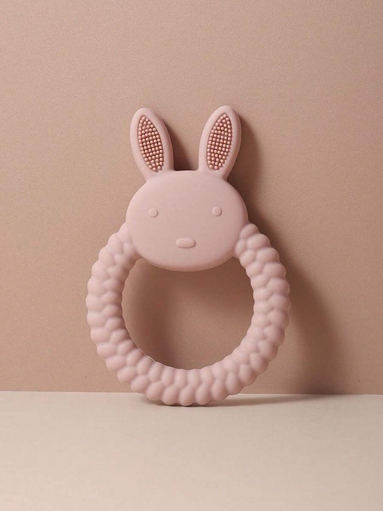 Baby Rabbit Ears Silicone Teether Light Pink