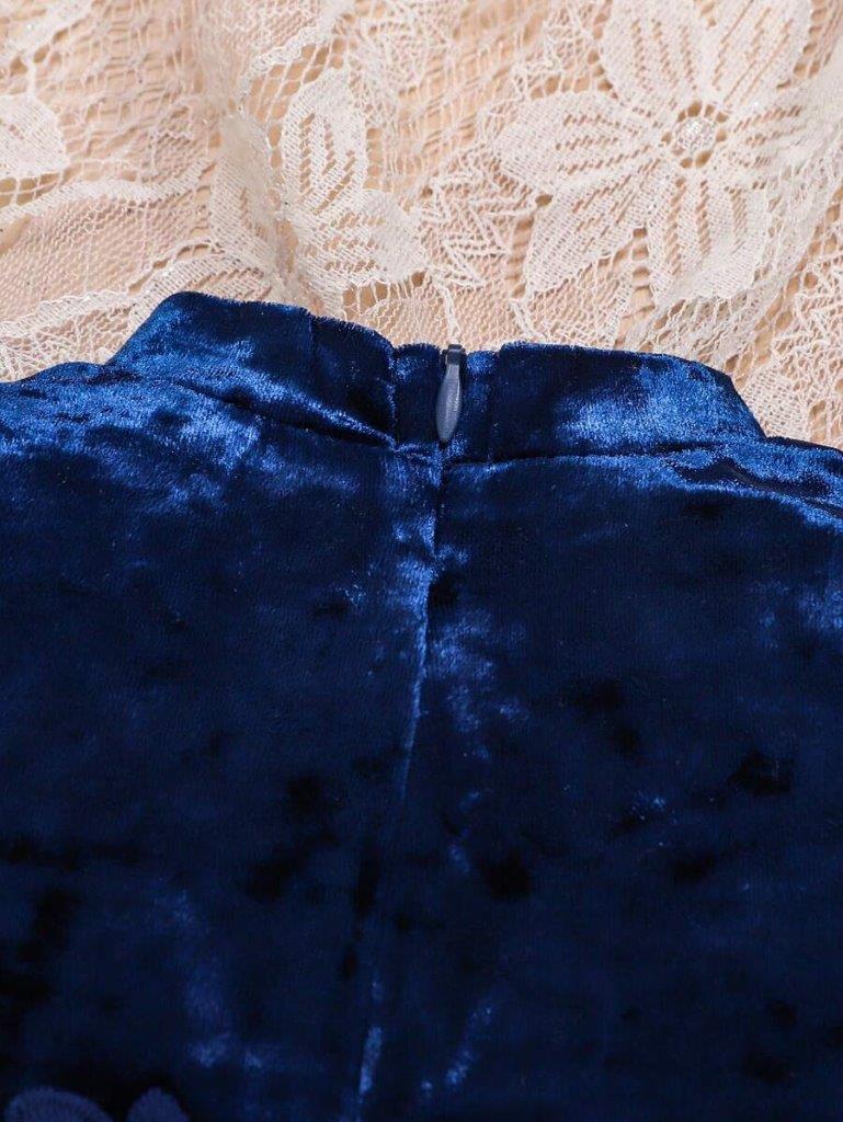 Baby Elegant Velvet Flower Belt Dress