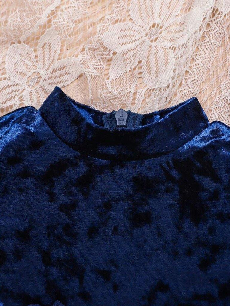 Baby Elegant Velvet Flower Belt Dress