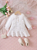 Baby Elegant Pattern Ruffle Hem Dress