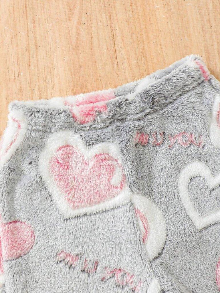 Baby Pink Heart Pullover And Pants Set