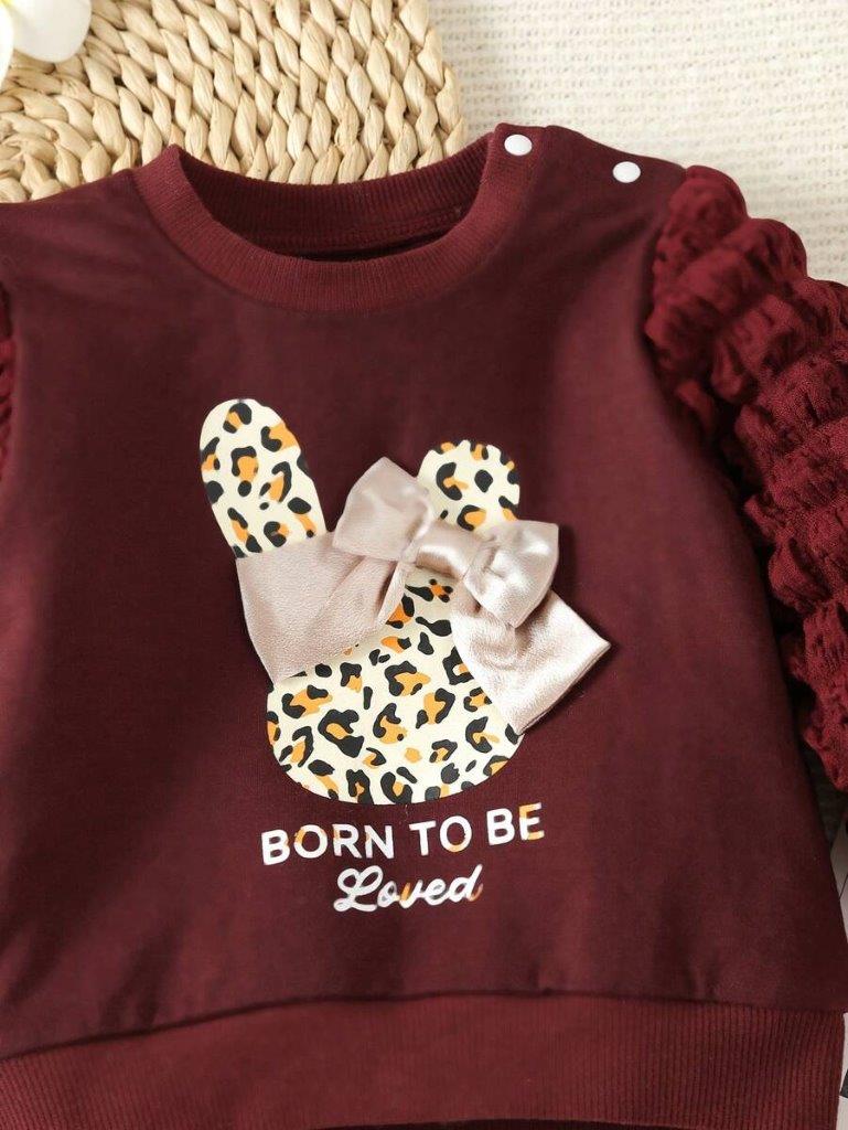Baby Graphic Leopard Print Sweatshirt