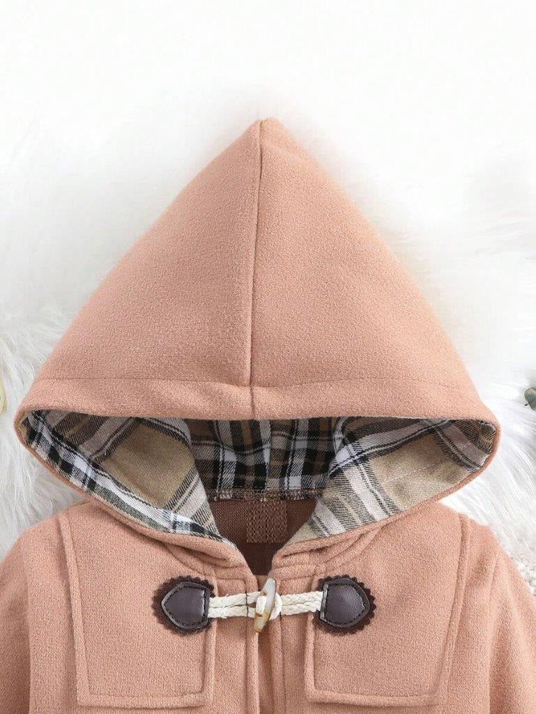 Baby Hooded Plaid Duffle Coat