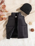 Baby Puffer Vest Jacket With Beanie