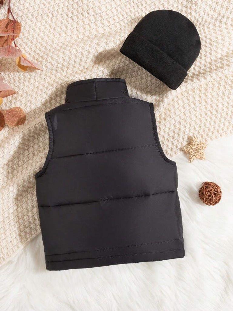 Baby Puffer Vest Jacket With Beanie