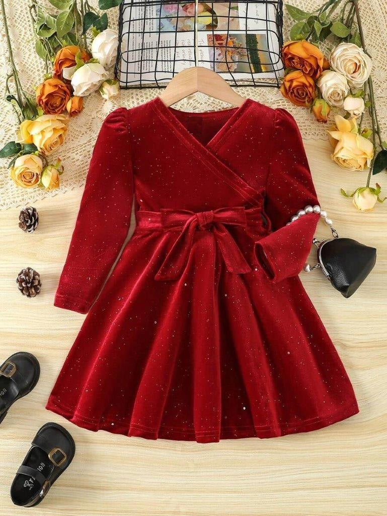 Toddler Girls Sparkle Belted Dress