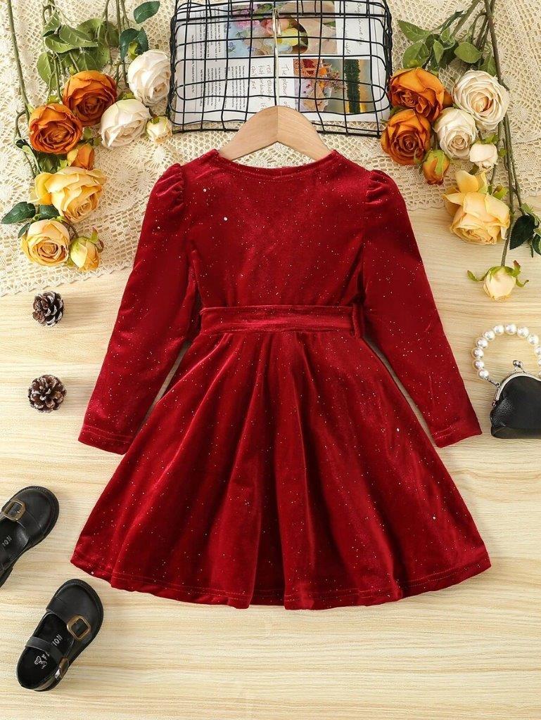 Toddler Girls Sparkle Belted Dress