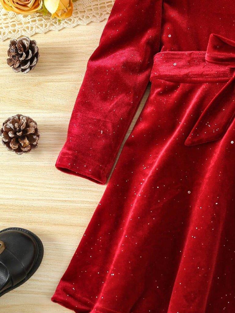 Toddler Girls Sparkle Belted Dress