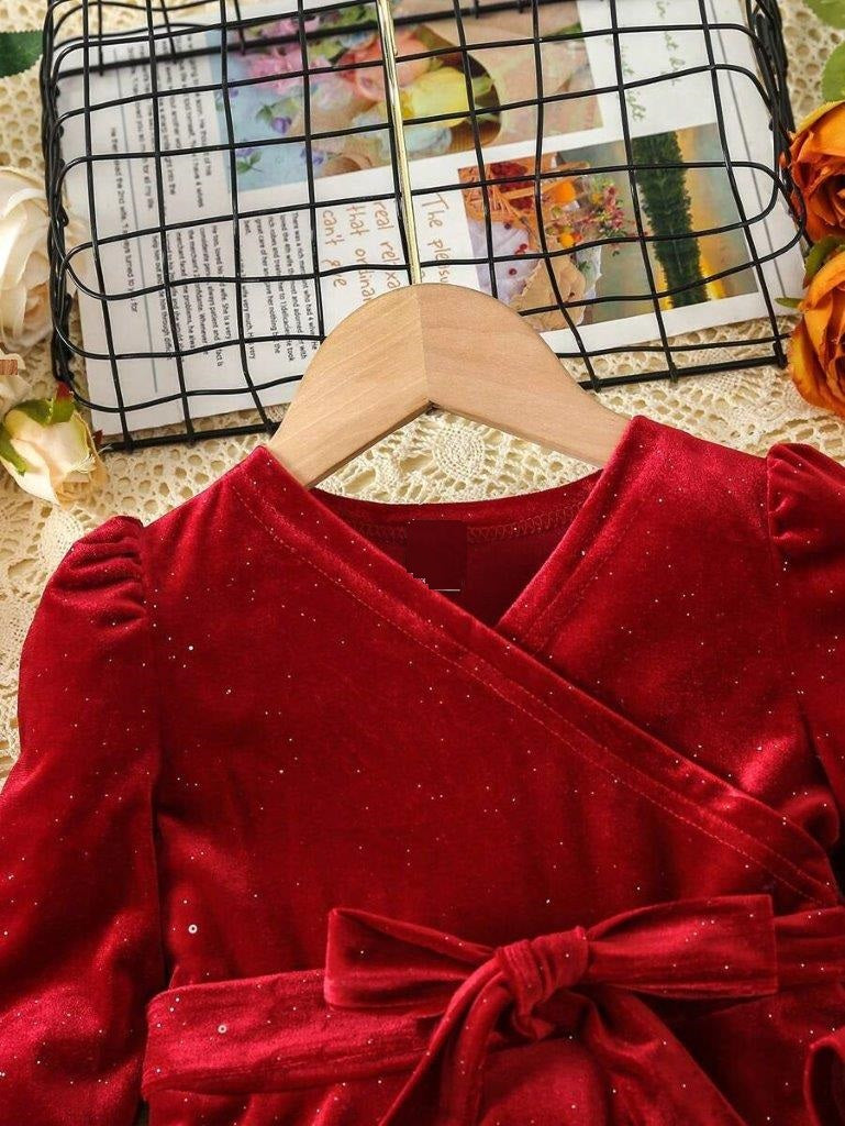 Toddler Girls Sparkle Belted Dress