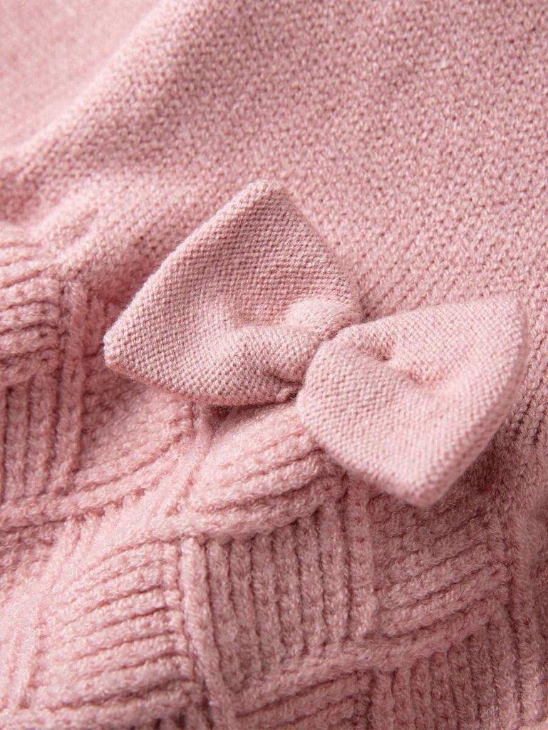 Baby Pink Bow Knitted Dress
