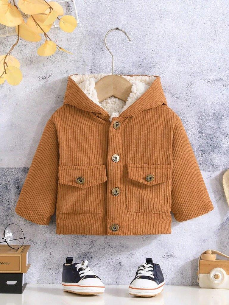 Baby Teddy Lined Button Jacket