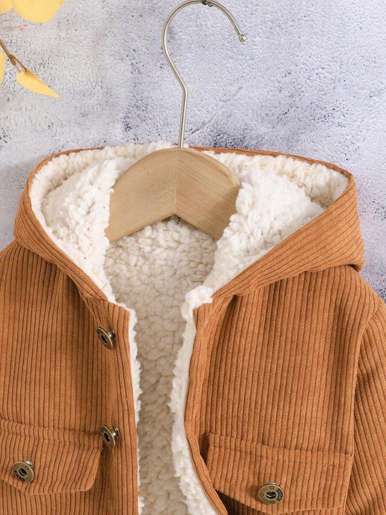 Baby Teddy Lined Button Jacket