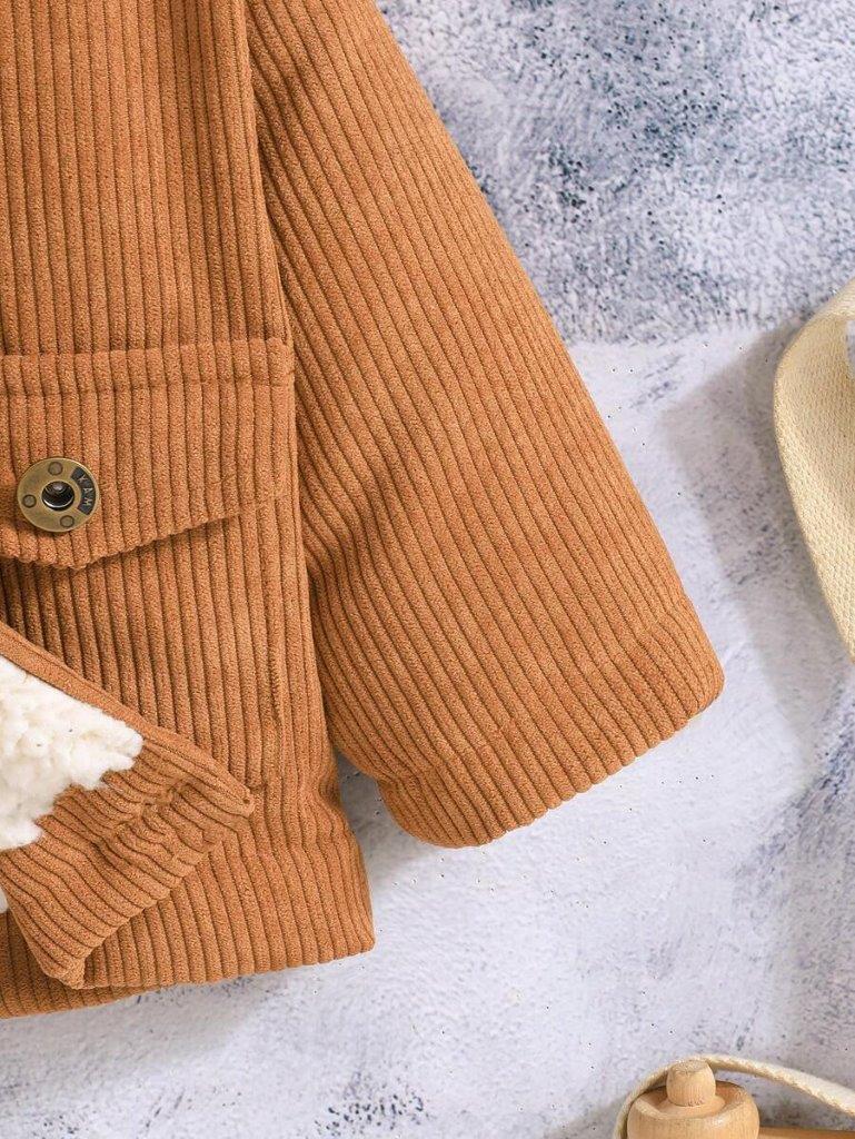 Baby Teddy Lined Button Jacket