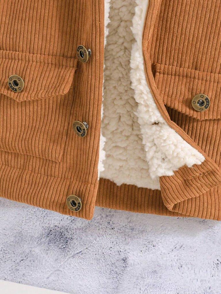 Baby Teddy Lined Button Jacket