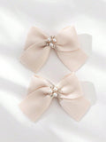 2 Piece Beige Butterfly Hair Clips Set