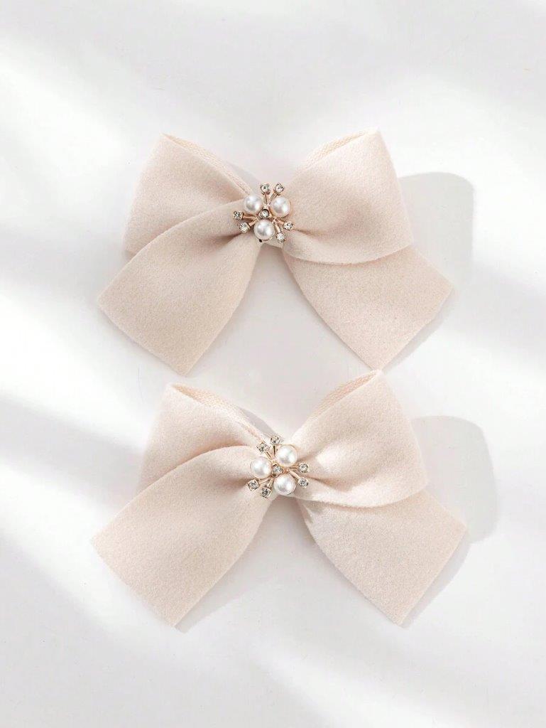 2 Piece Beige Butterfly Hair Clips Set