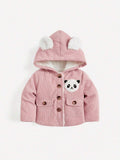 Baby Pink Buttoned Hooded Coat