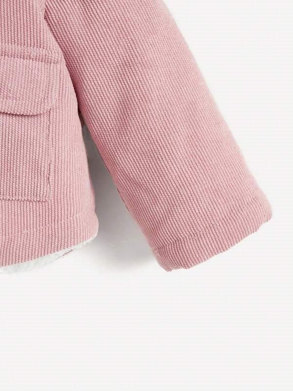 Baby Pink Buttoned Hooded Coat