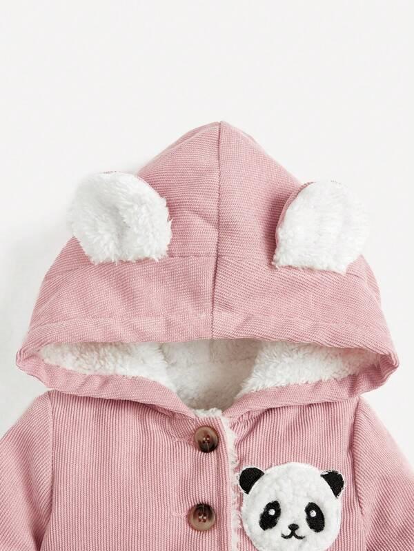 Baby Pink Buttoned Hooded Coat